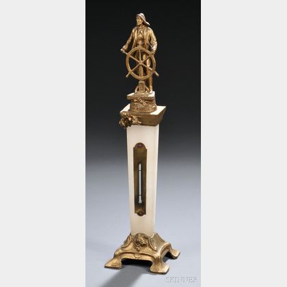 French Ormolu and Alabaster Thermometer