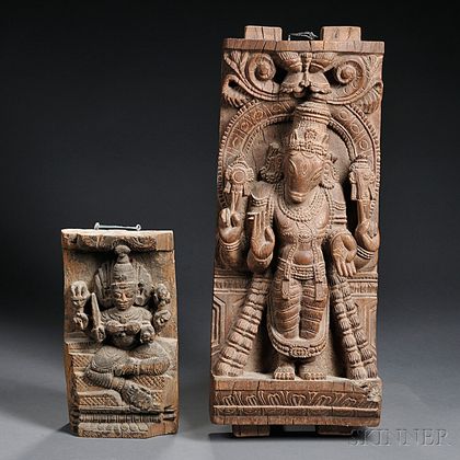 Two Architectural Wood Carvings