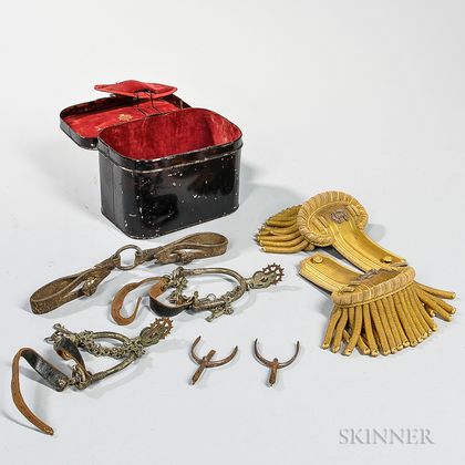Naval Epaulets,Tin Case, and Spurs