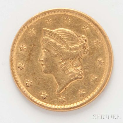 1851 $1 Gold Coin. Estimate $100-200