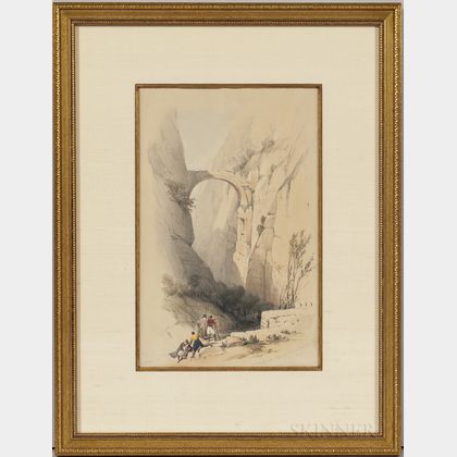 David Roberts (Scottish, 1796-1864) Triumphal Arch Crossing the Ravine Leading to Petra