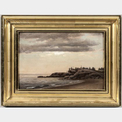 Alfred T. Ordway (American, 1819-1897) At Swampscott Mass with the Lincoln House & the City of Lynn in the Distance