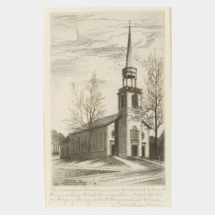 John Taylor Arms (American, 1887-1953) Greenfield Hill Congregational Church (Sketch)