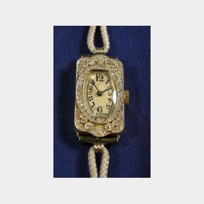 Lady&#39;s Art Deco Diamond Wristwatch