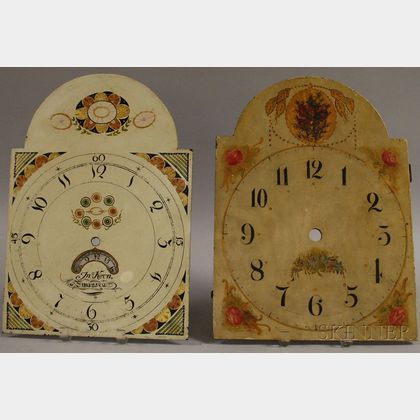 Two Grandfather Clock Faces