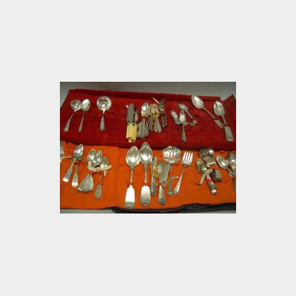 Approximately Ninety Pieces of Sterling Silver and Coin Silver Flatware. 