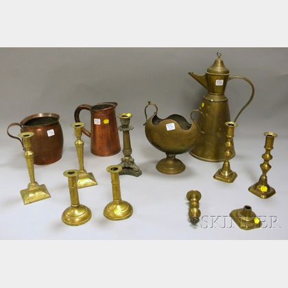 Ten Pieces of Brass and Copper Metalware