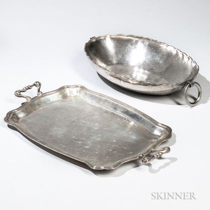 Two Pieces of Peruvian Sterling Silver Tableware
