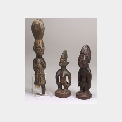 Three African Carved Wood Figures