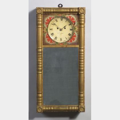Gilt Gesso and Wood Mirror Clock