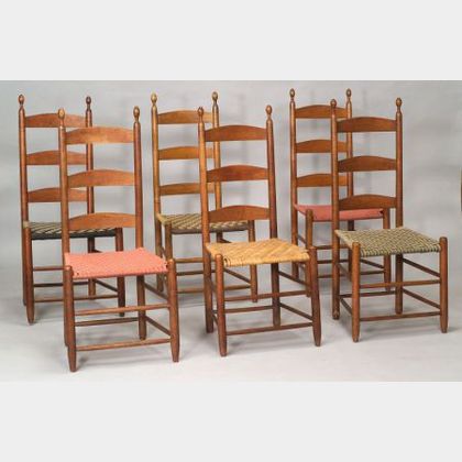 Set of Six Shaker Maple Side Chairs