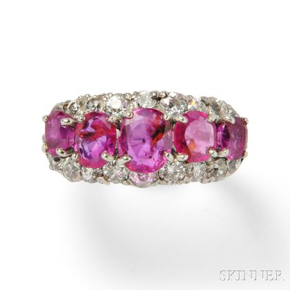 White Gold, Ruby, and Diamond Ring