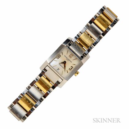 Lady's Stainless Steel and Gold Wristwatch, Baume & Mercier, Tiffany & Co.