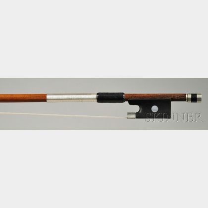 French Silver Mounted Violin Bow, Charles Bazin Workshop