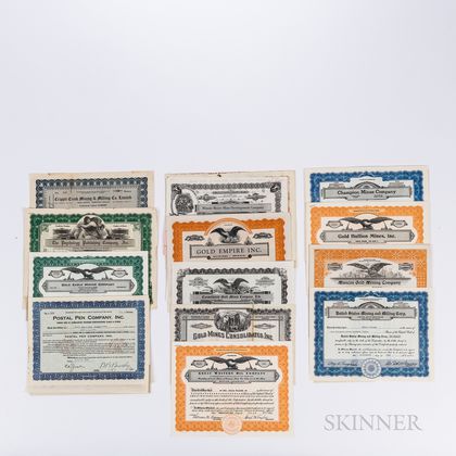 Approximately Fifty-six Mostly Mid-20th Century Stock Certificates.