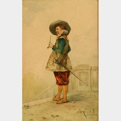Louis Robert de Cuvillon (French, 1848-1931) Portrait of a Cavalier