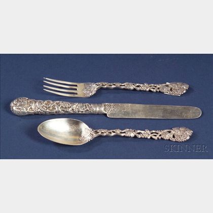 Victorian Silver Three Piece Youth's Place Setting