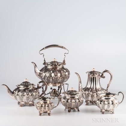 Six-piece Elizabeth II Sterling Silver Tea and Coffee Service