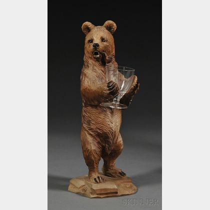 Black Forest Carved and Painted Figure of a Bear