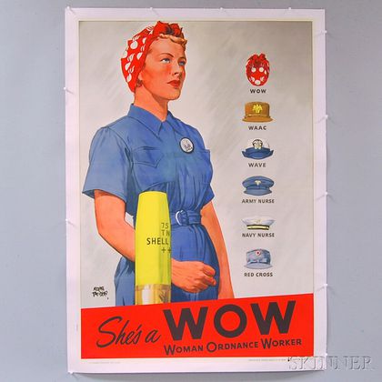 Adolph Treidler U.S. WWII She's a WOW Lithograph Poster