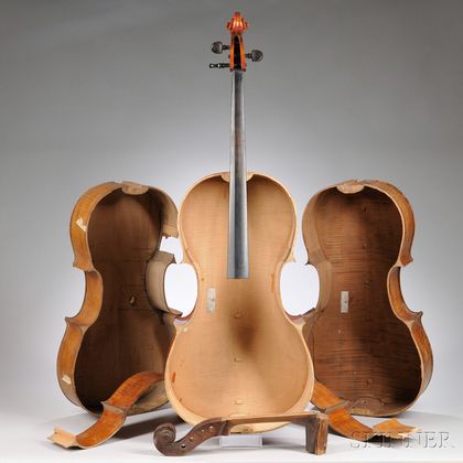 Three Full Size Cellos Without Tops