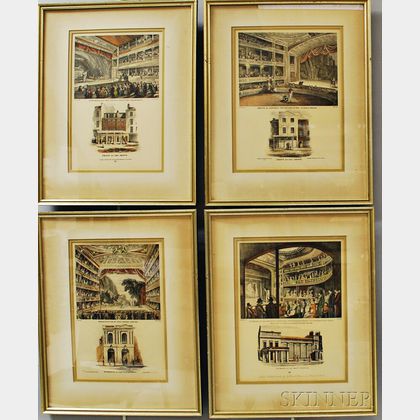 Set of Four Framed Robert Wilkinson Hand-colored Prints
