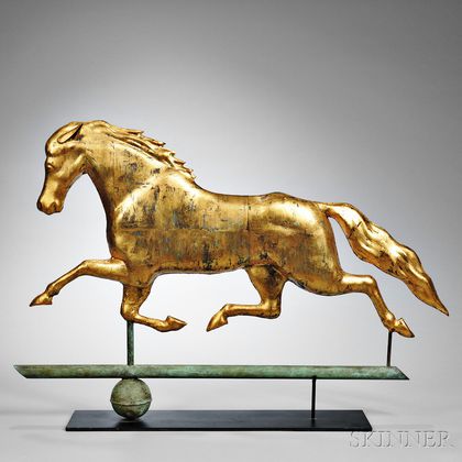 Molded Gilt Copper "Patchen" Running Horse Weathervane