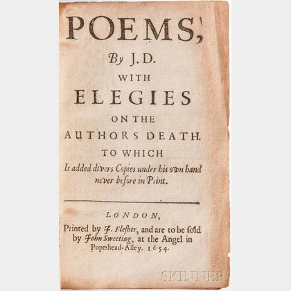 Donne, John (1572-1631) Poems, By J.D. with Elegies on the Authors Death, to which is added, Divers Copies under his Own Hand Never Be 