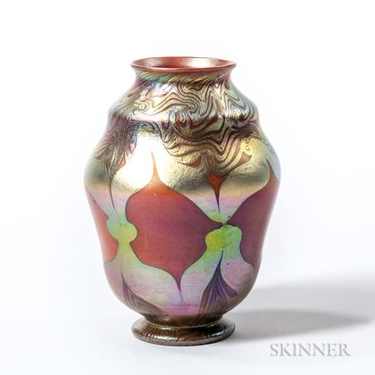 Louis C. Tiffany Red Favrile Exhibition Vase 