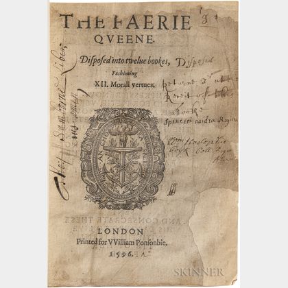 Spenser, Edmund (1552?-1599) The Faerie Queene. Disposed into Twelve Bookes, Fashioning XII. Morall Vertues.