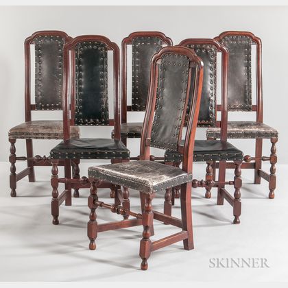 Set of Six Leather Side Chairs