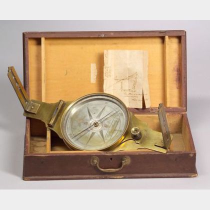 Brass Surveyor's Vernier Compass by Wyllys Avery
