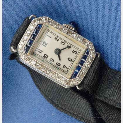 Art Deco Lady's Platinum and Diamond Wristwatch