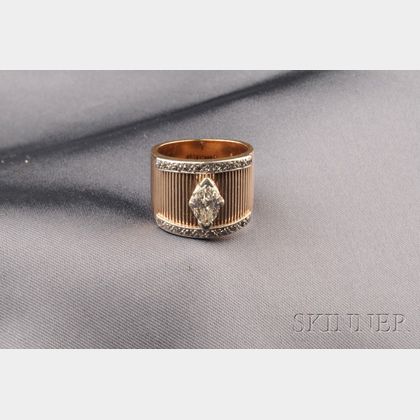 Retro 14kt Gold and Diamond Ring