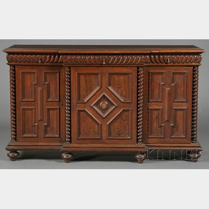 Jacobethan-style Carved Walnut Sideboard