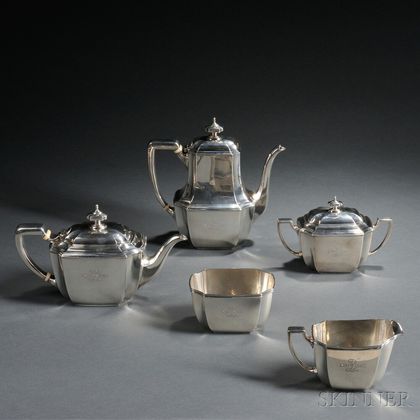 Five-piece Tiffany & Co. Sterling Silver Tea and Coffee Service