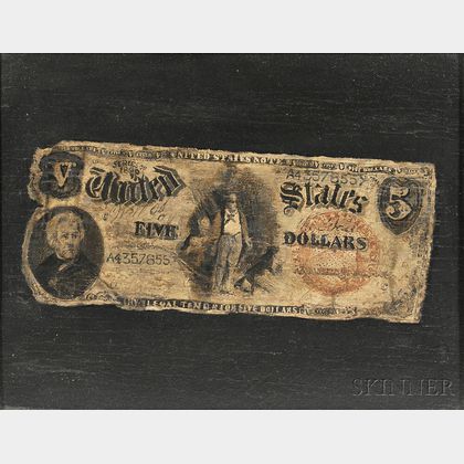 Nicholas Alden Brooks (American, 1840-1904) Five Dollar Bill