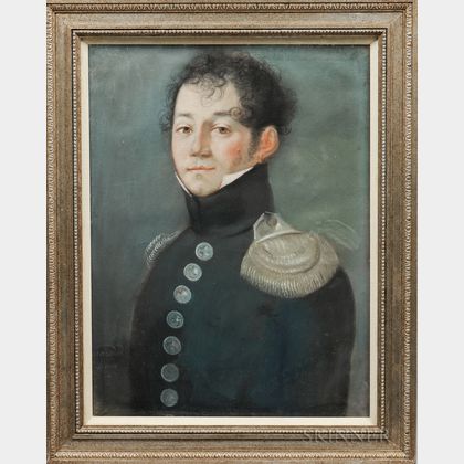 French School, 19th Century Bust-length Portrait of a Military Officer