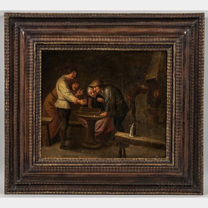 Manner of David Teniers the Younger (Flemish 1610-1690) Men at a Gaming Table in a Tavern Interior
