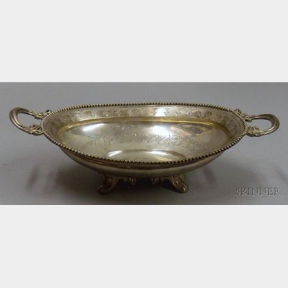Trosdahl Danish Silver Oval Two-Handled Footed Dish