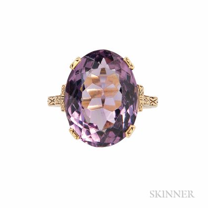 Art Deco 14kt Gold and Amethyst Ring