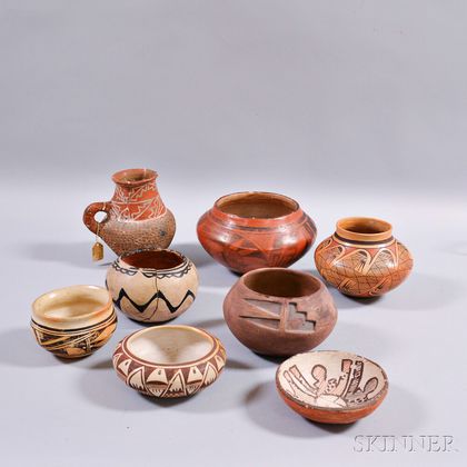 Eight Southwest Pottery Vessels