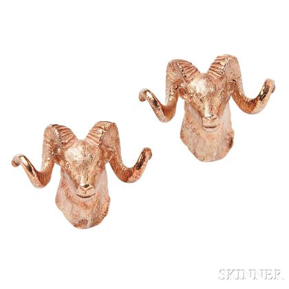 Rose Gold Ram Earrings