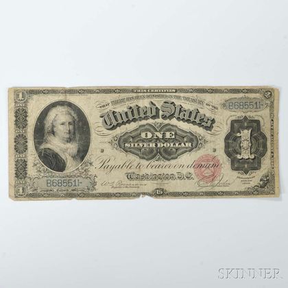 1886 U.S. $1 Martha Washington Silver Certificate
