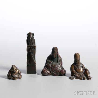 Four Miniature Cast Metal Figures