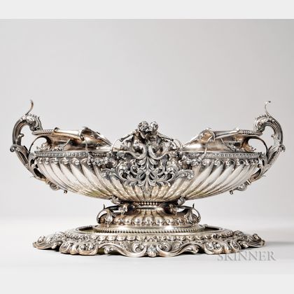 Italian .800 Silver Center Bowl and Stand