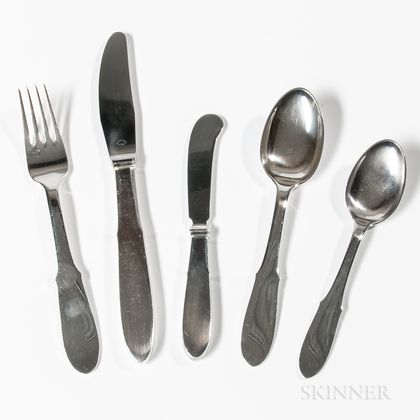 Forty-two Pieces of Georg Jensen "Mitra" Silver-plate Flatware