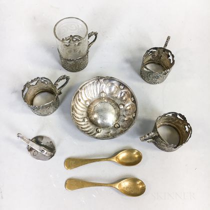 Eight Pieces of Continental Silver Tableware