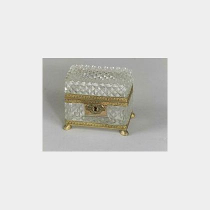 Continental Colorless Cut Glass and Ormolu Mounted Tea Box
