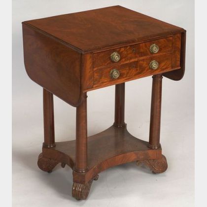 Classical Carved Mahogany Veneer Workstand